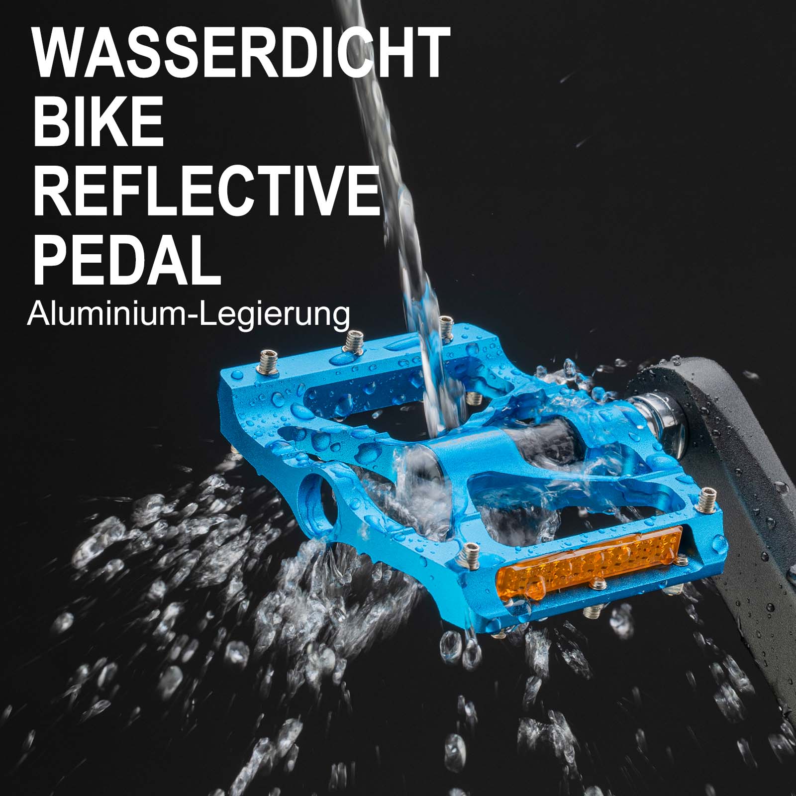 Pedales de bicicleta de aluminio de 9/16 pulgadas con dos reflectores de PVC ROCKBROS - Imagen 5