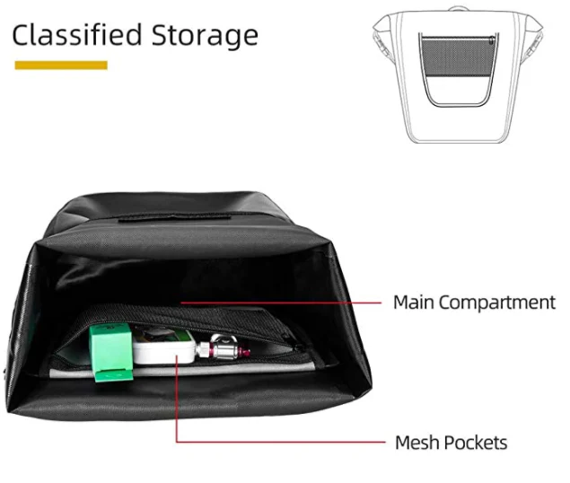 ROCKBROS AS-003-1BK Bolsa de transporte delantera/trasera 12-16L - Imagen 6