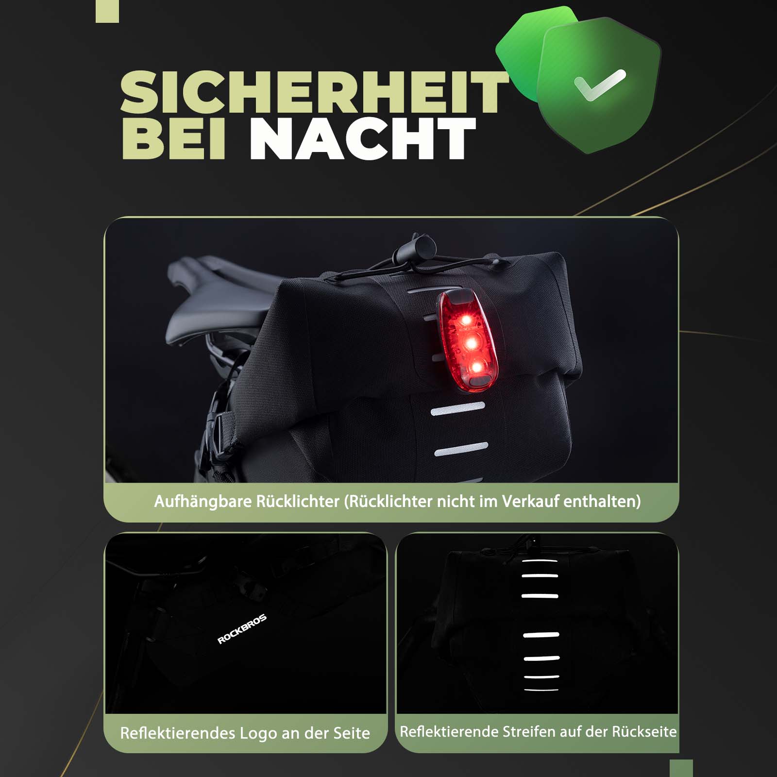 Bolsa de sillín Bikepacking 3 litros Tejido TPU 100% impermeable ROCKBROS - Imagen 8