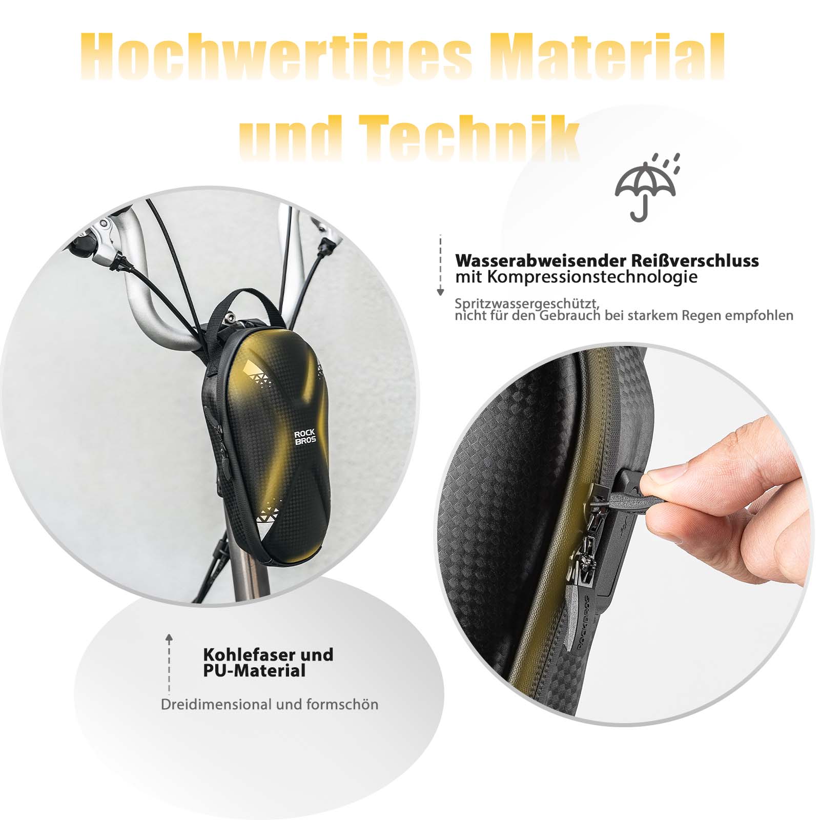 Bolsa para manillar de patinete eléctrico, bolsa frontal impermeable con puertos USB, ROCKBROS - Imagen 9