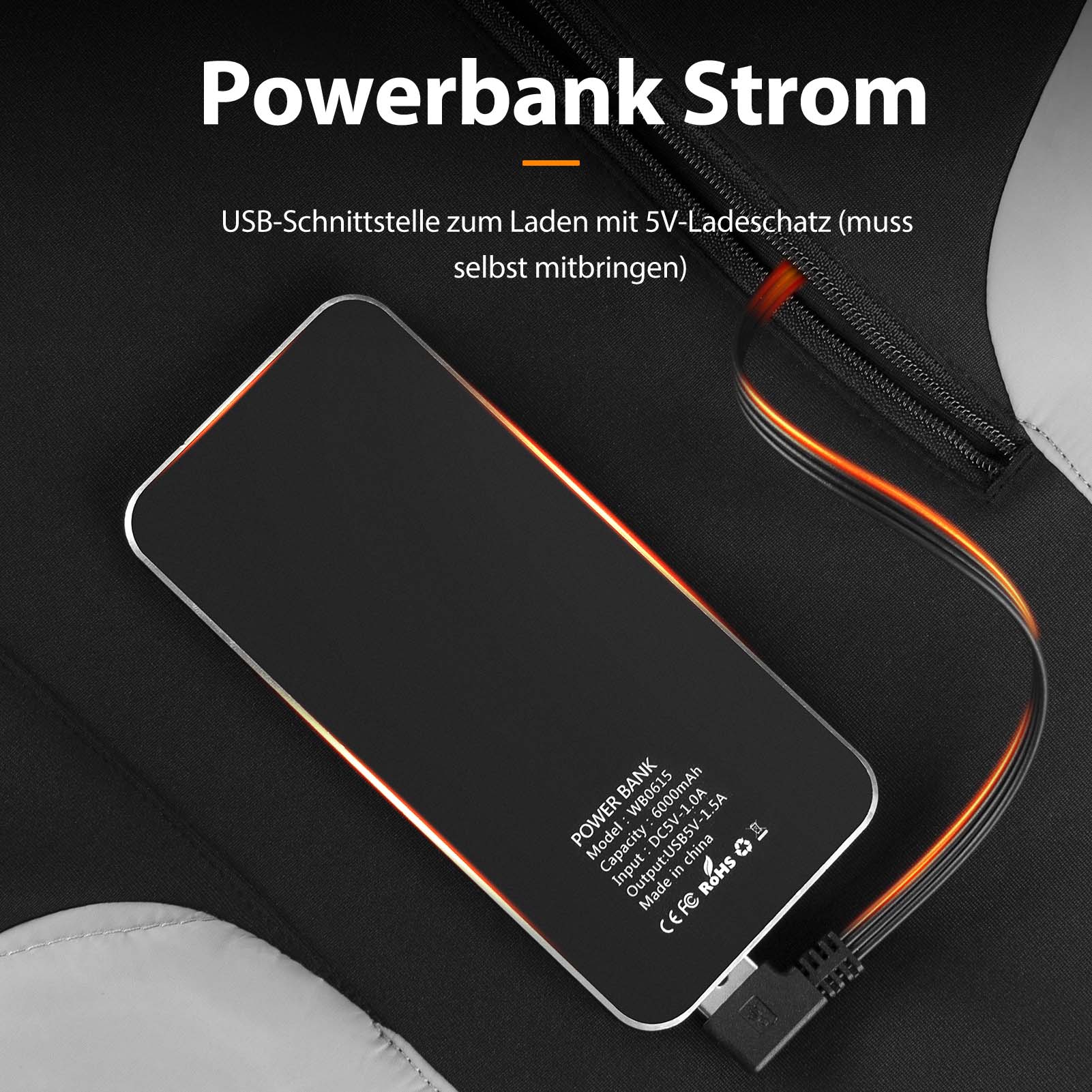 Chaleco calefactable eléctrico ROCKBROS con 3 ajustes de temperatura para hombre y mujer - Imagen 4