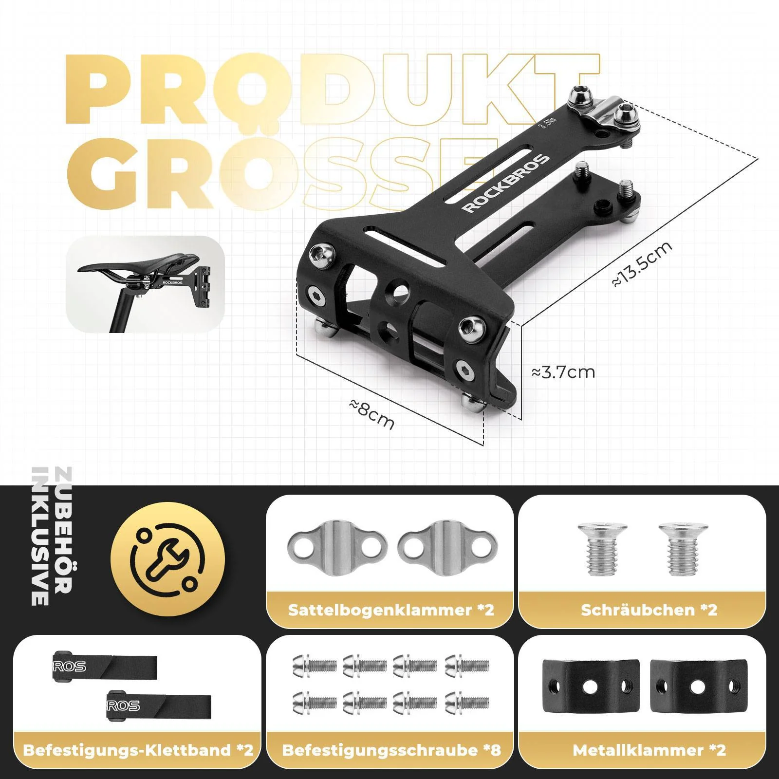 Adaptador de portabotellas para bicicleta de aluminio con montaje ajustable ROCKBROS - Imagen 5