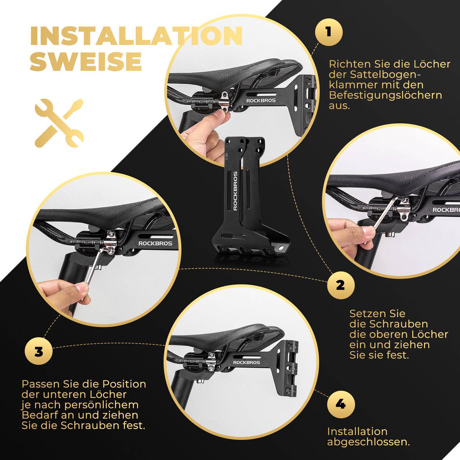 Adaptador de portabotellas para bicicleta de aluminio con montaje ajustable ROCKBROS - Imagen 8