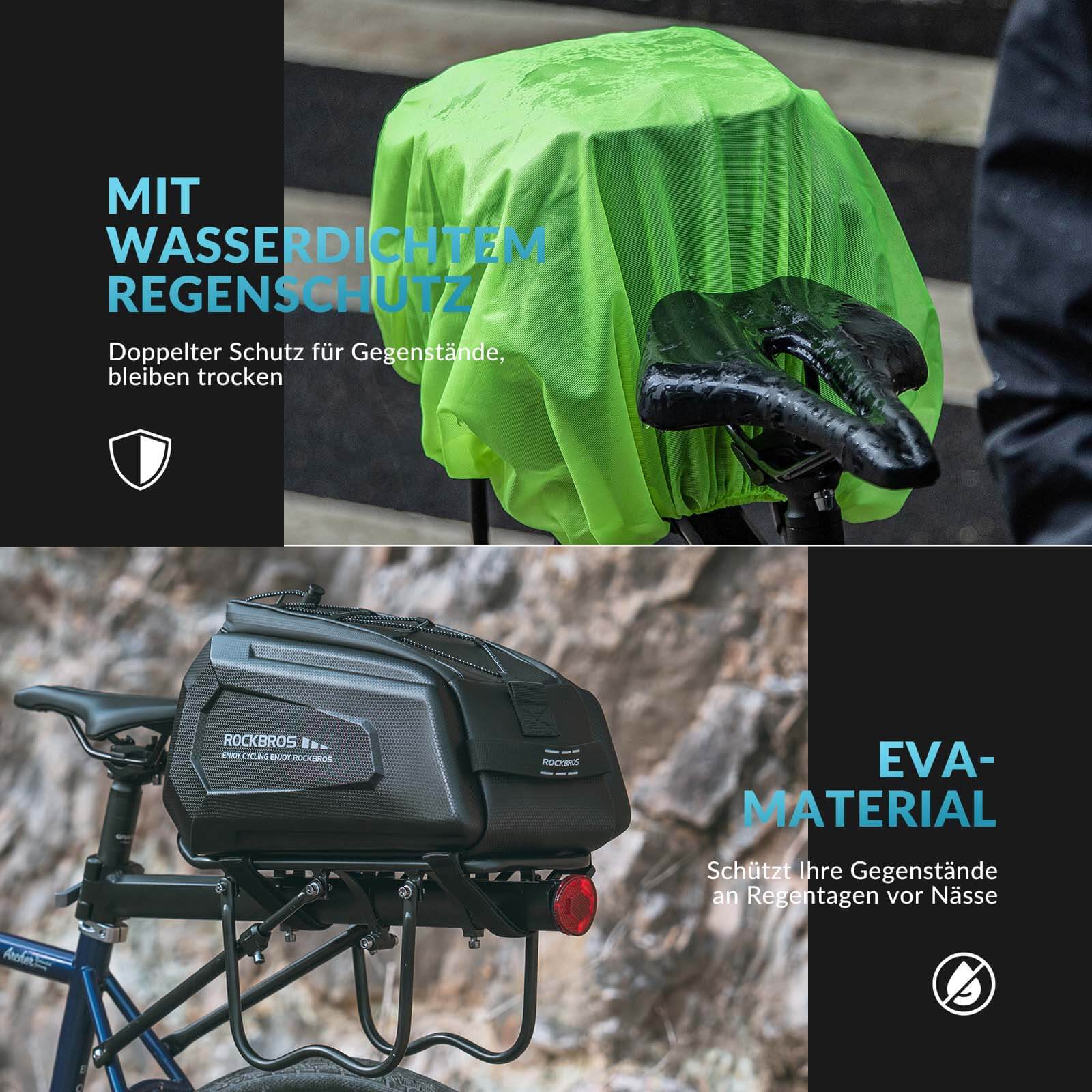 Alforja para bicicleta impermeable ROCKBROS de 9 l con funda para lluvia y correa para el hombro - Imagen 6