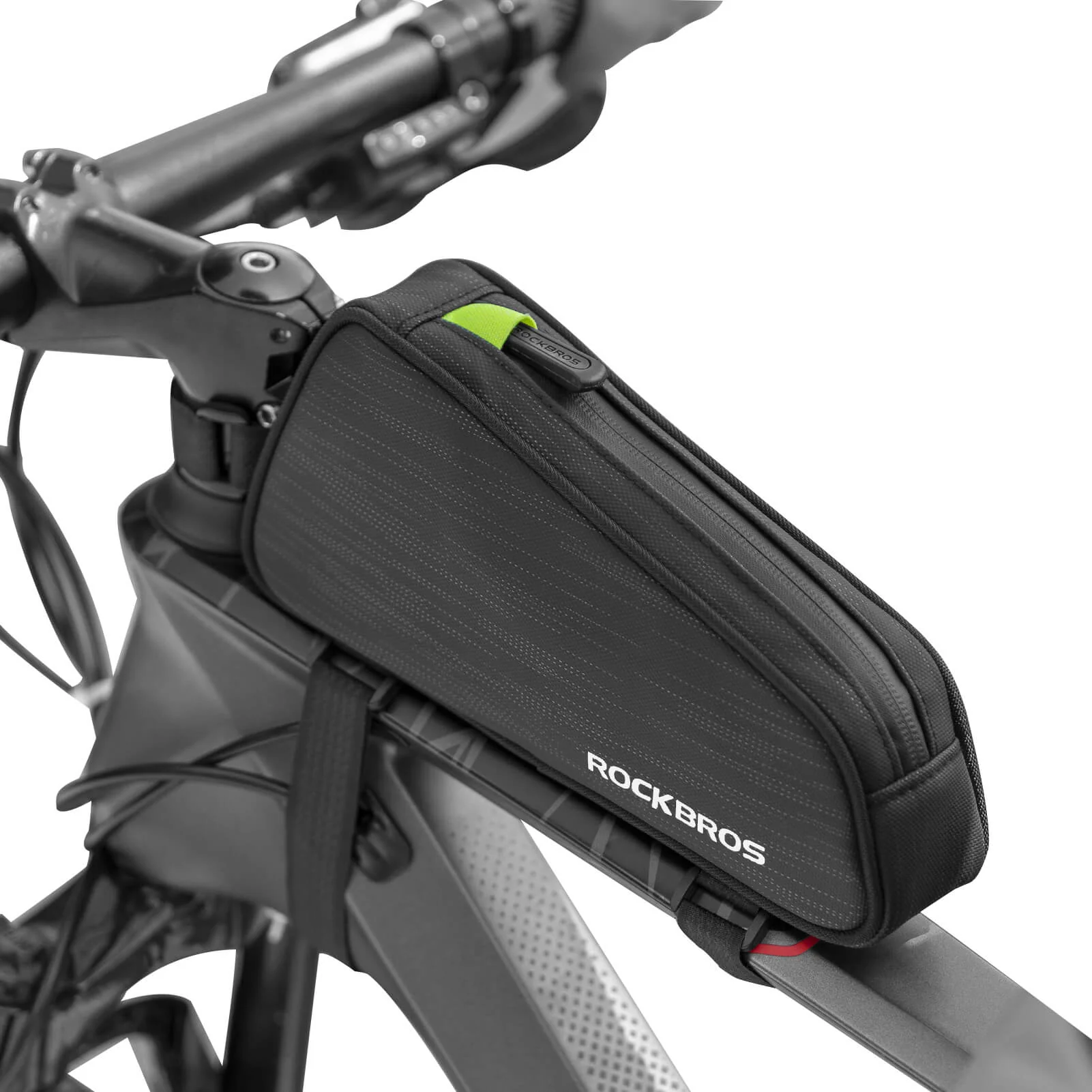 Bolsa para tubo superior/sillín de bicicleta de 1,1 L con compartimentos interiores ROCKBROS