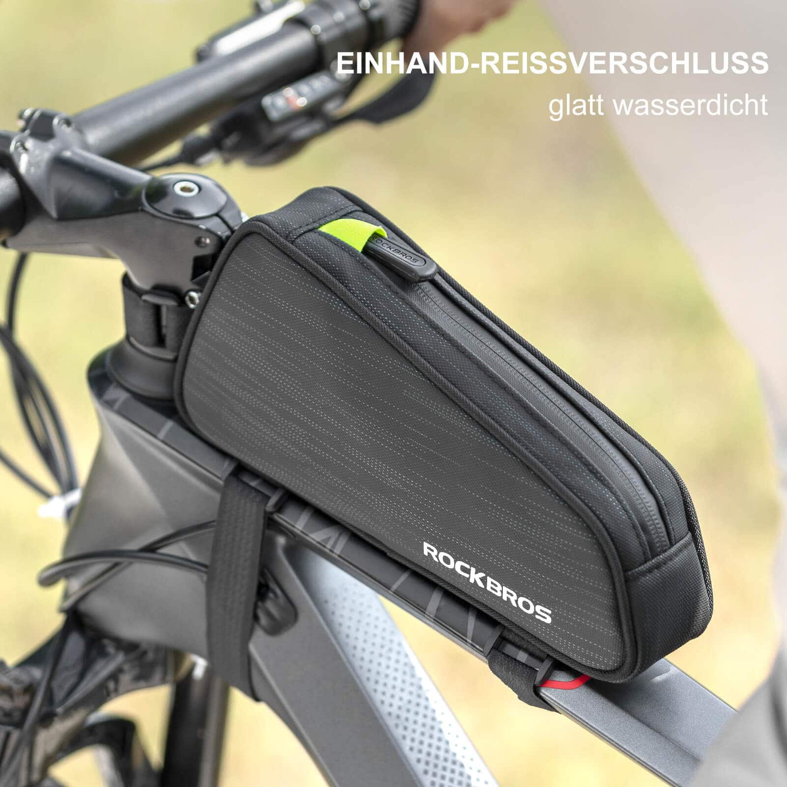 Bolsa para tubo superior/sillín de bicicleta de 1,1 L con compartimentos interiores ROCKBROS - Imagen 9
