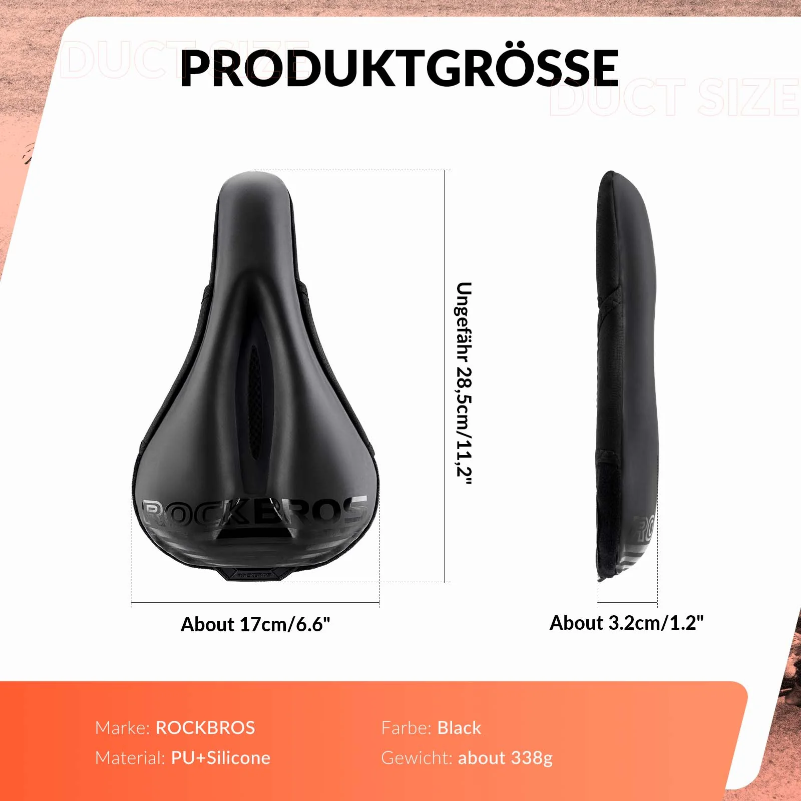 Funda para sillín de bicicleta con acolchado de gel suave ROCKBROS - Imagen 4