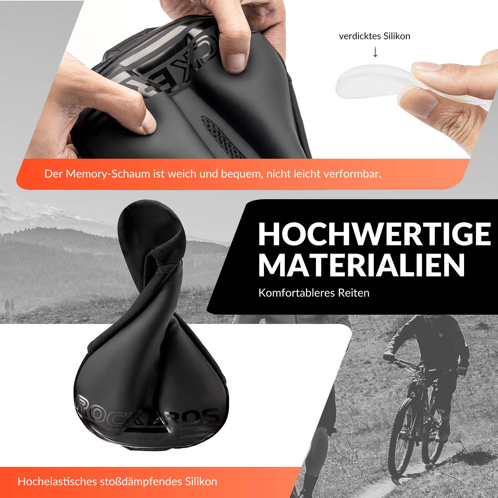 Funda para sillín de bicicleta con acolchado de gel suave ROCKBROS - Imagen 6