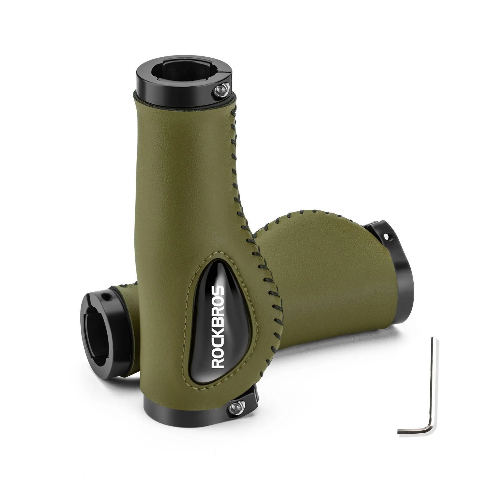 Puños de cuero para manillar de bicicleta de 22,2 mm de diámetro, ROCKBROS - Imagen 6