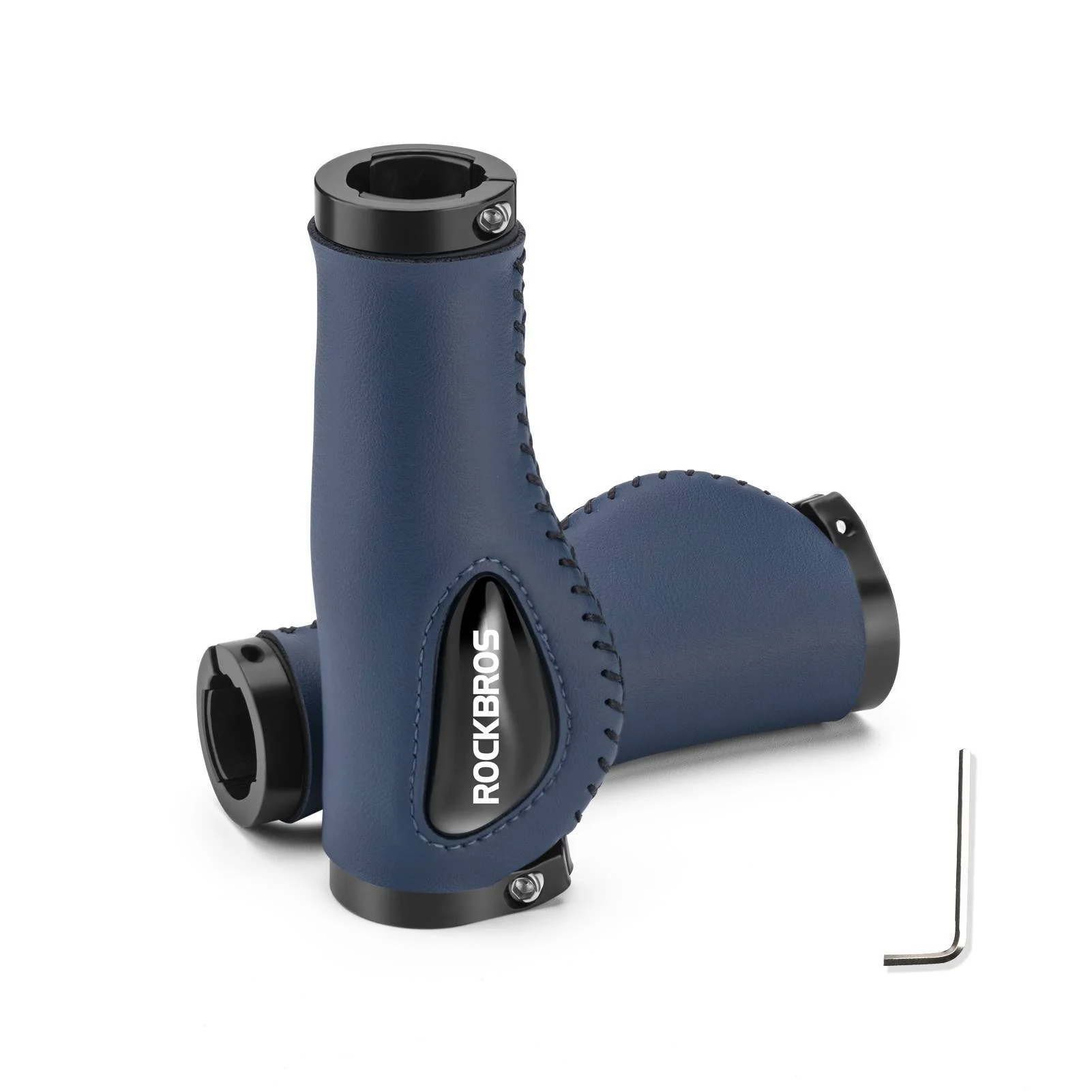 Puños de cuero para manillar de bicicleta de 22,2 mm de diámetro, ROCKBROS - Imagen 4