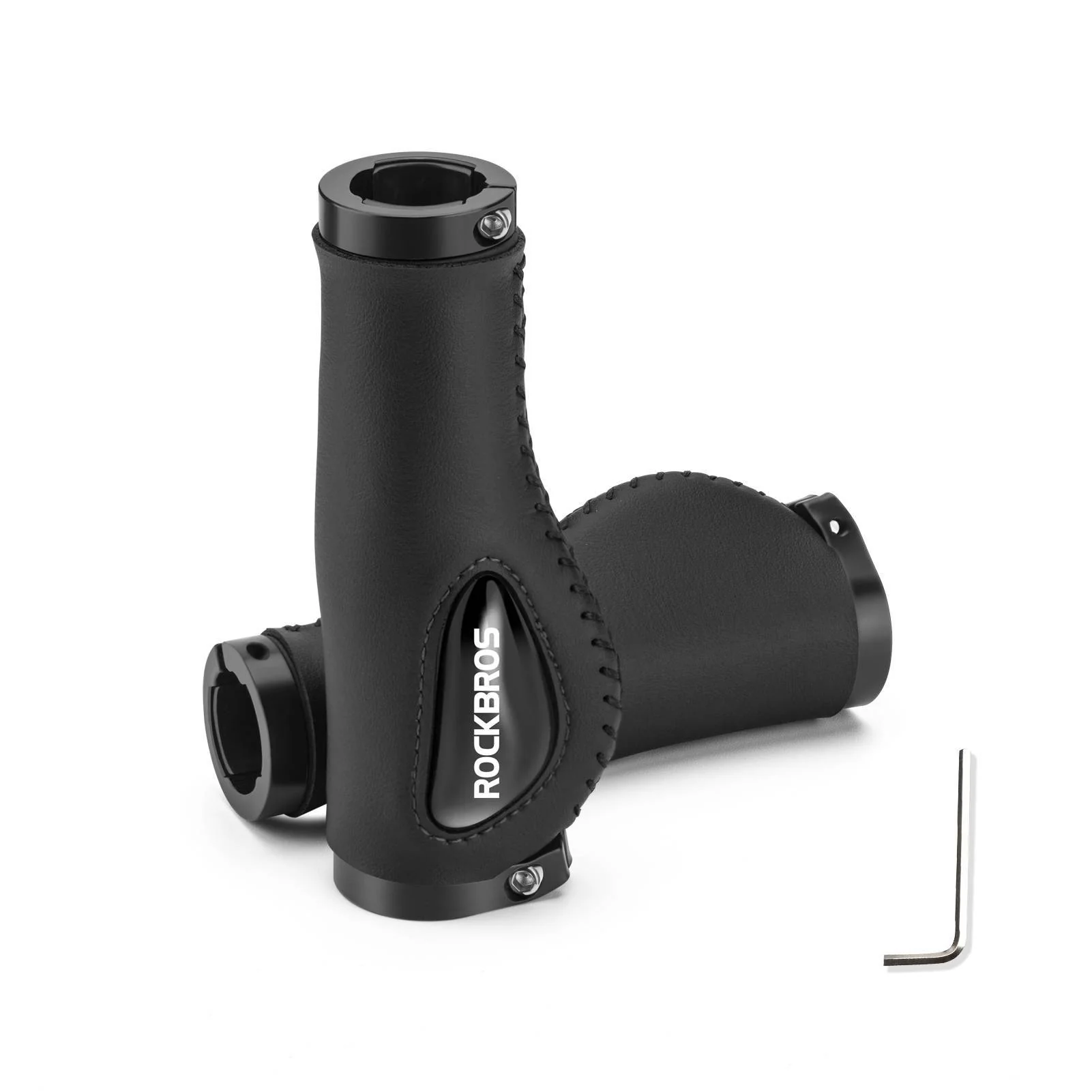 Puños de cuero para manillar de bicicleta de 22,2 mm de diámetro, ROCKBROS - Imagen 3