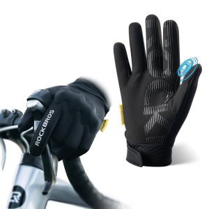 Guantes de ciclismo Guantes deportivos de dedos completos cálidos y resistentes al viento ROCKBROS
