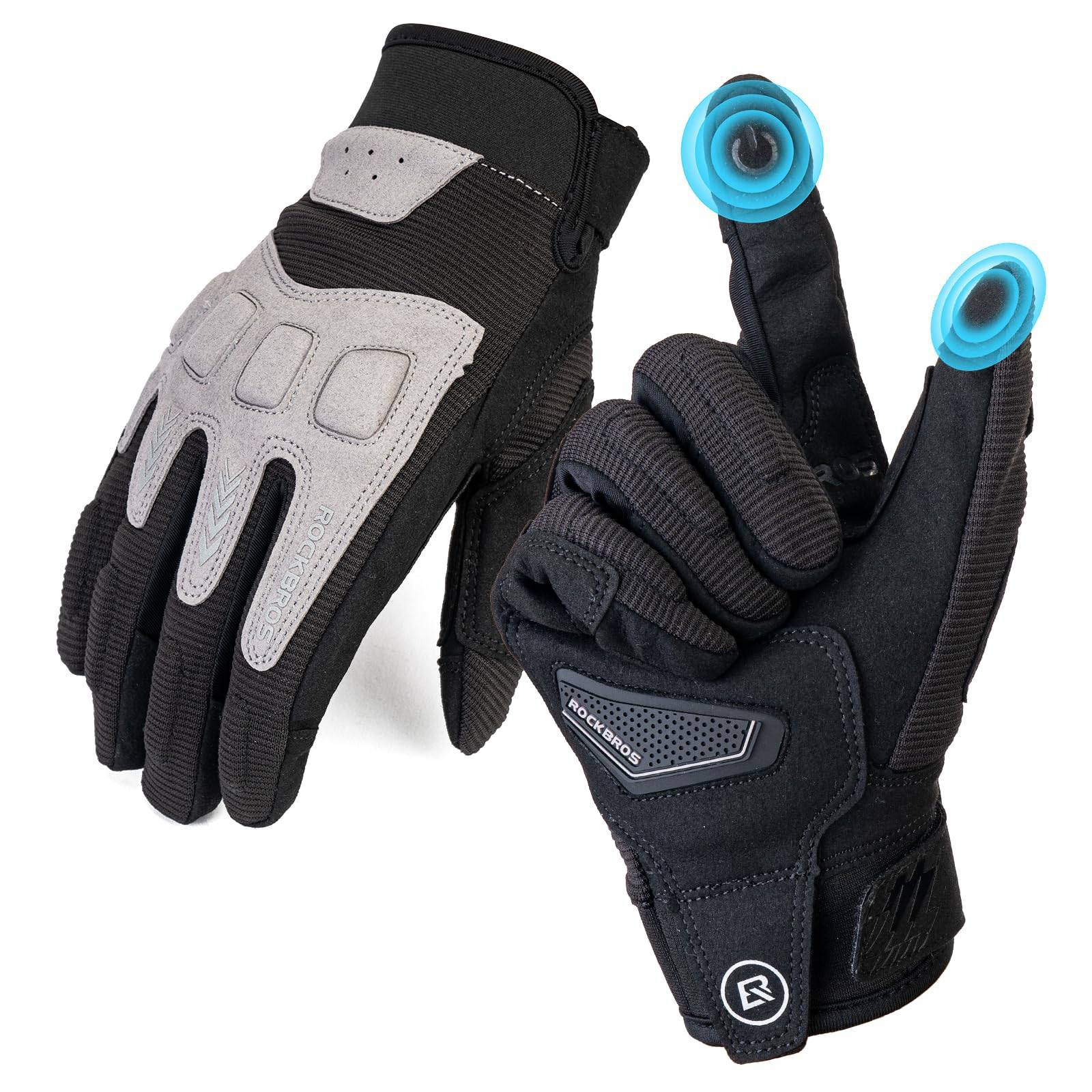 Guantes de ciclismo para hombre, invierno/otoño, MTB, guantes con absorción de impactos, ROCKBROS - Imagen 4