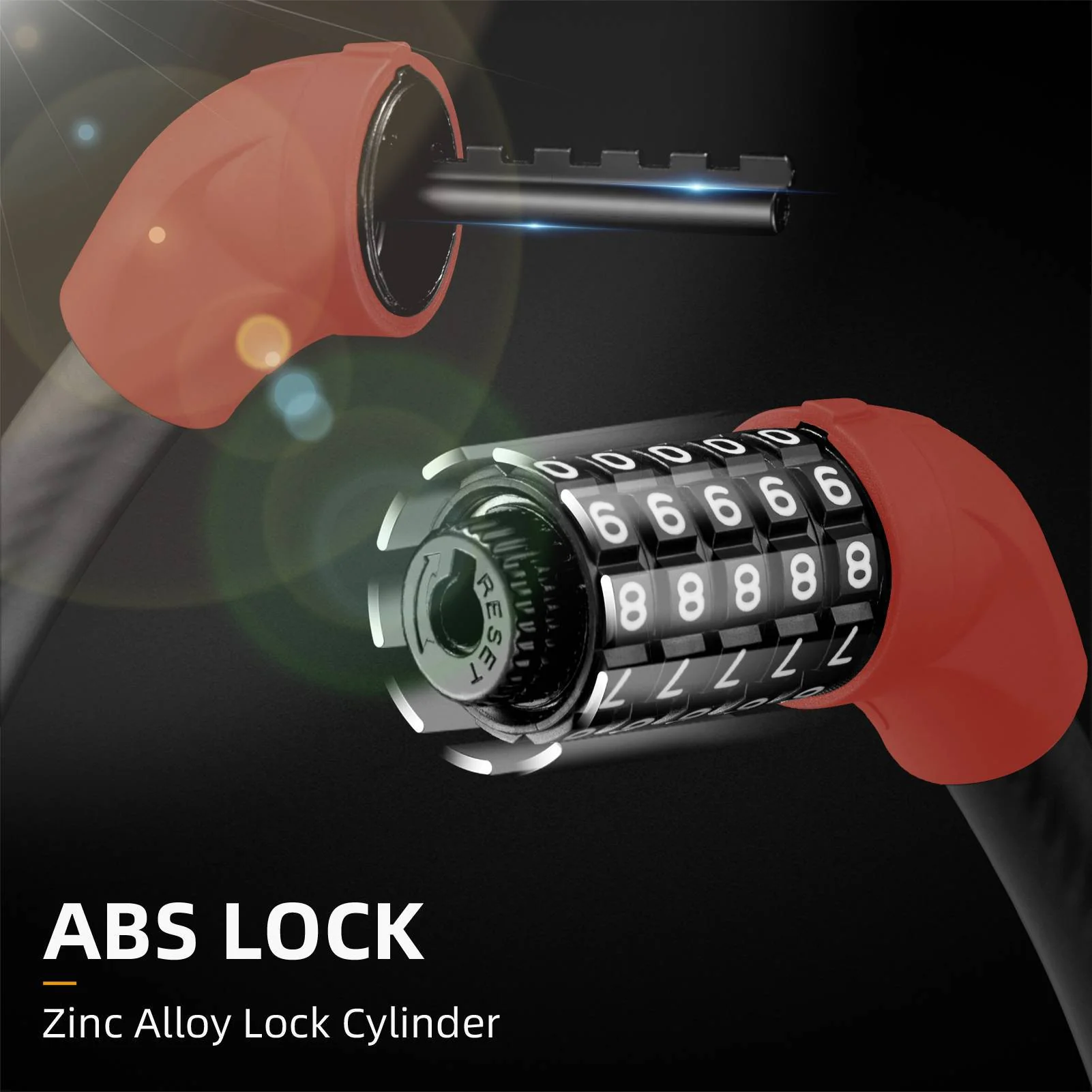 Candado de bicicleta con cable de 5 dígitos ROCKBROS - Imagen 8