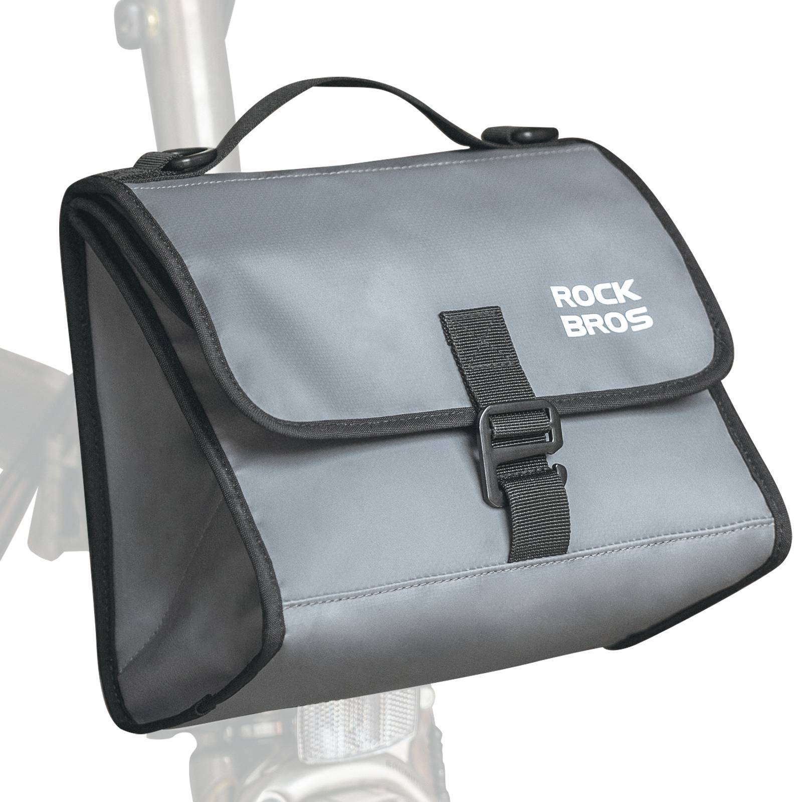 Bolsa para bicicleta, bolsa para manillar, bolsa frontal con correa para el hombro, ROCKBROS - Imagen 5