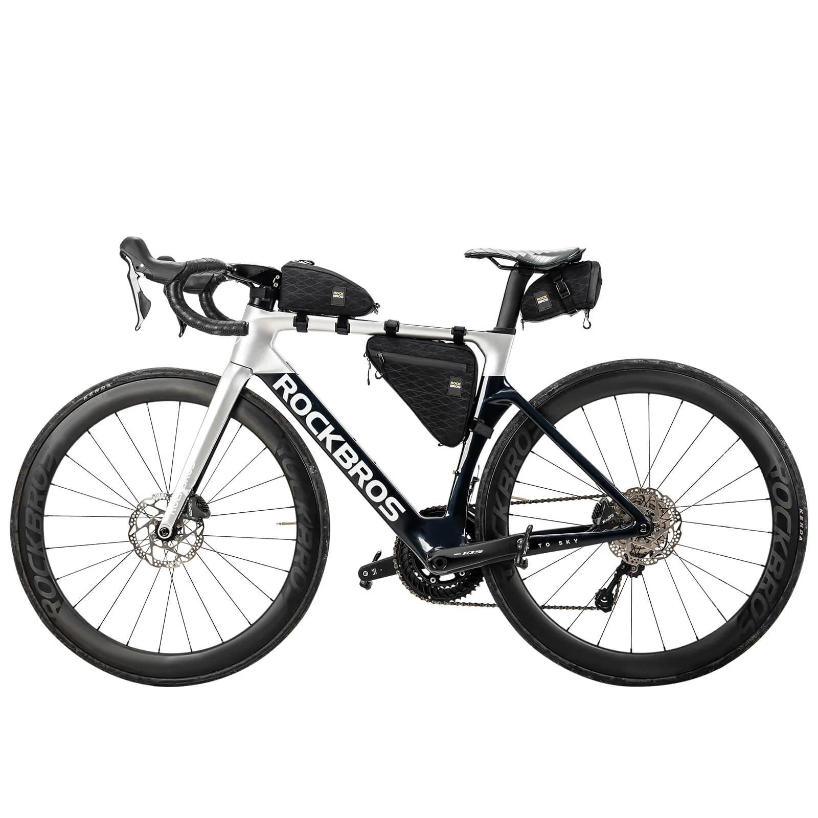 Juego de bolsas para bicicleta: 2 bolsas para cuadro y 1 bolsa para sillín con correa de hombro ajustable, 1,2 L, ROCKBROS - Imagen 8