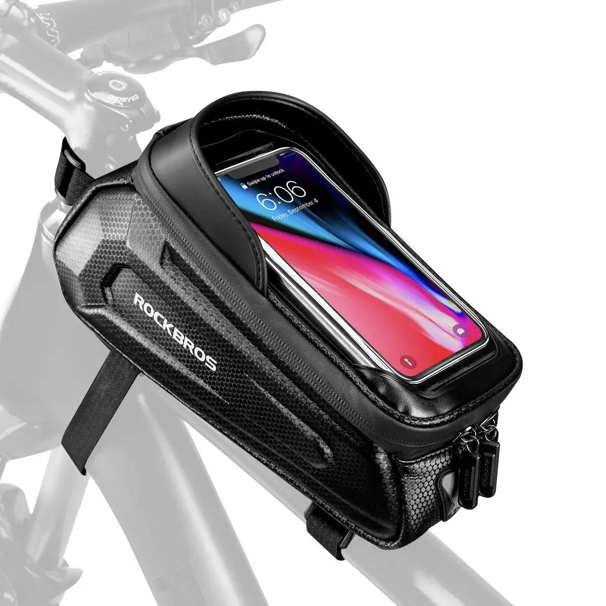 Bolsa de bicicleta repelente al agua, funda para móvil con pantalla táctil de TPU, ROCKBROS - Imagen 2