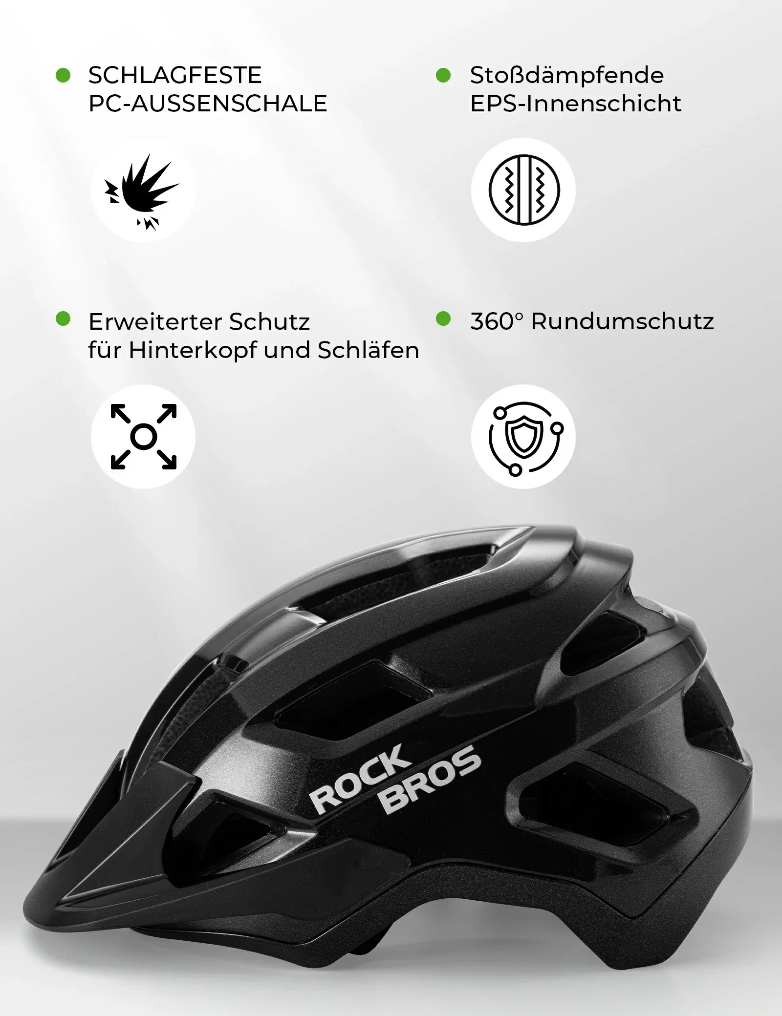 Casco de bicicleta para niños con visera extraíble para MTB, BMX y descenso, ROCKBROS - Imagen 5