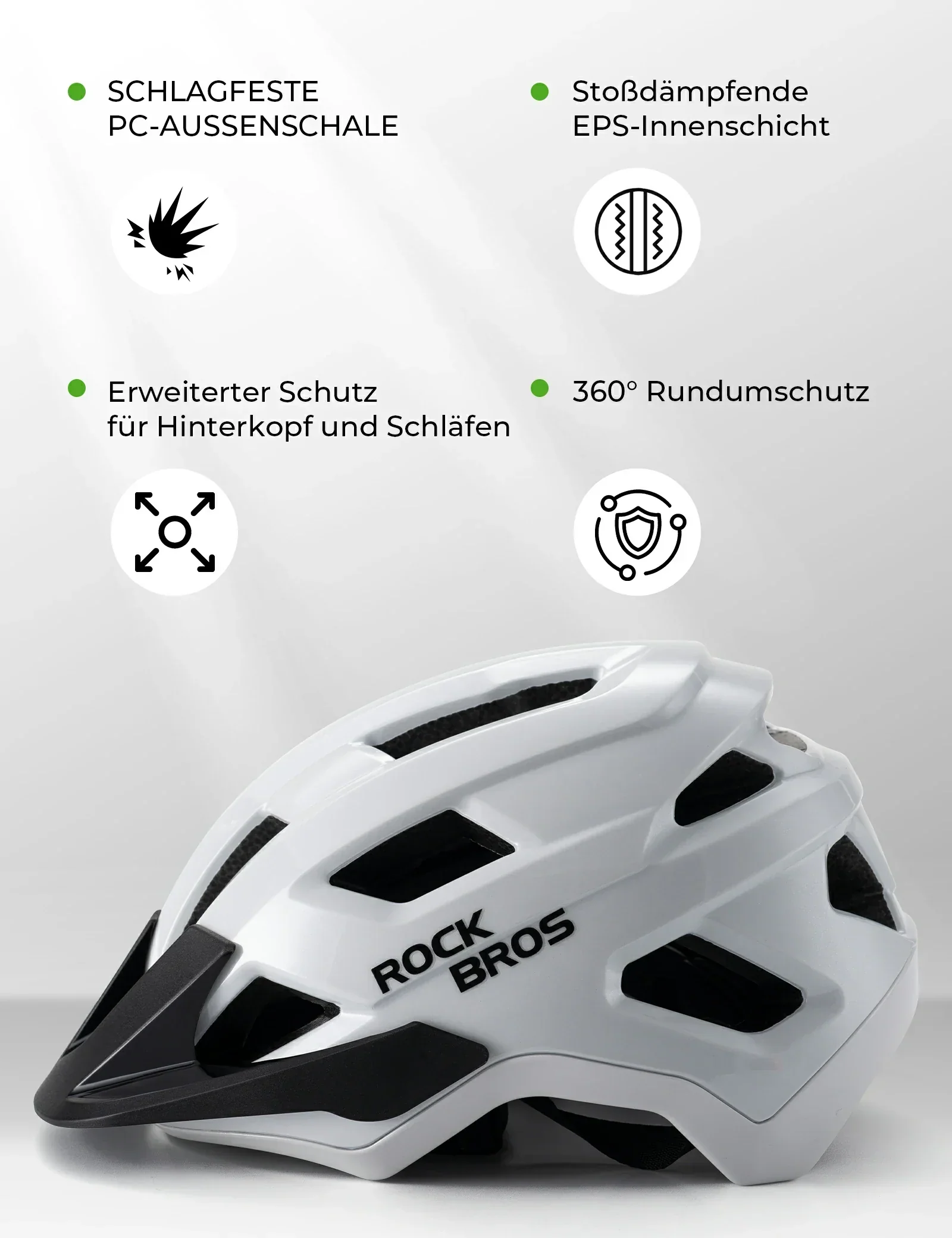 Casco de bicicleta para niños con visera extraíble para MTB, BMX y descenso, ROCKBROS - Imagen 3