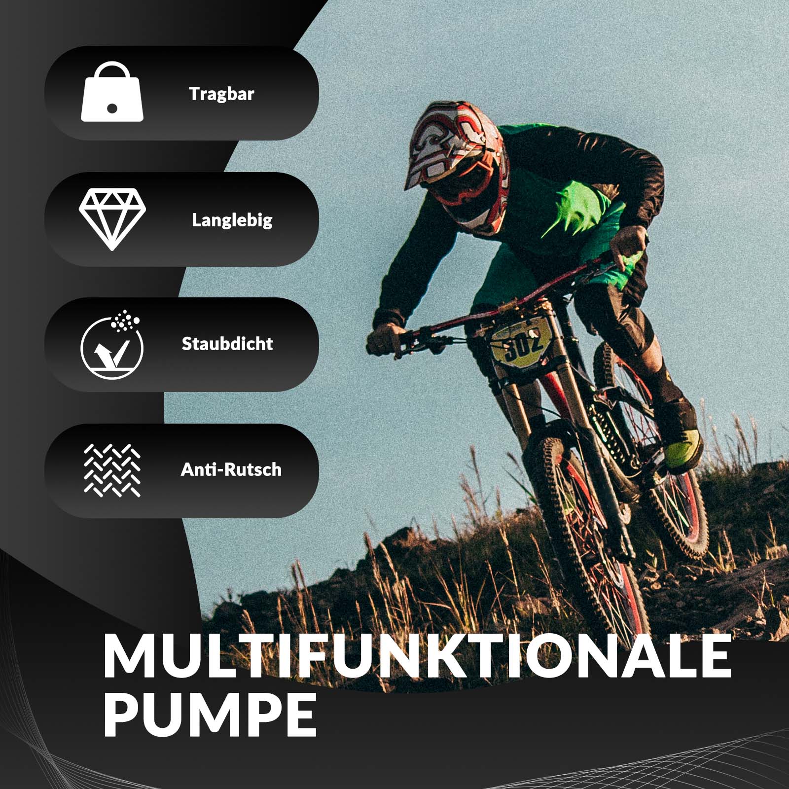 Bomba manual de aluminio ROCKBROS para válvulas Schrader y Presta - Imagen 8