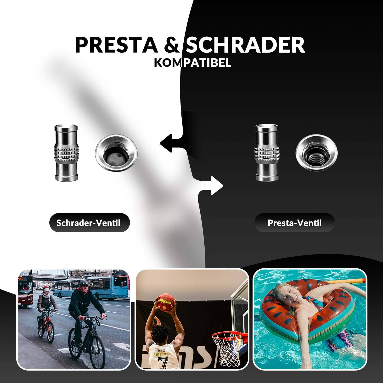 Bomba manual de aluminio ROCKBROS para válvulas Schrader y Presta - Imagen 4