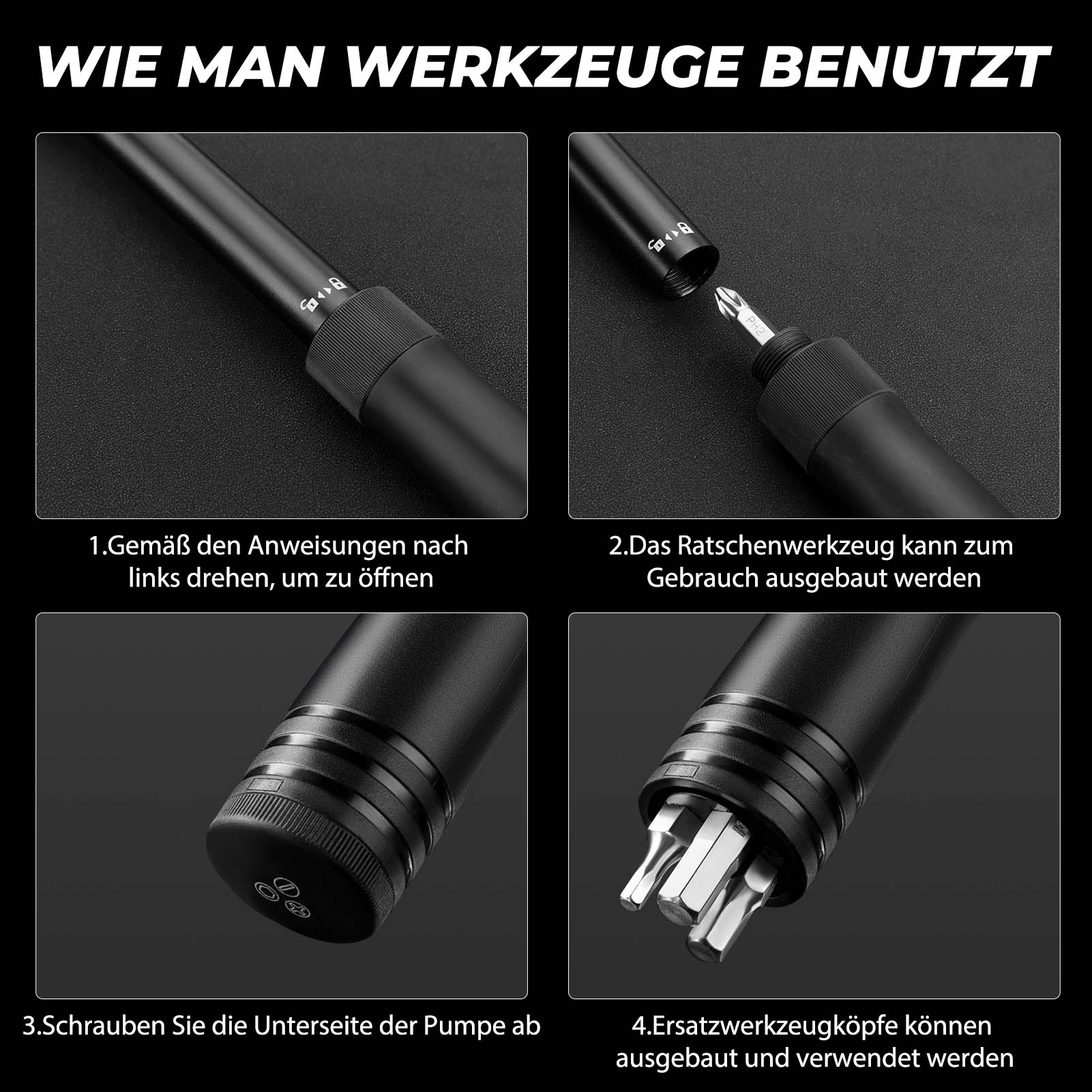 Mini bomba de aire para bicicleta con llave de trinquete 80 PSI aluminio ROCKBROS - Imagen 8