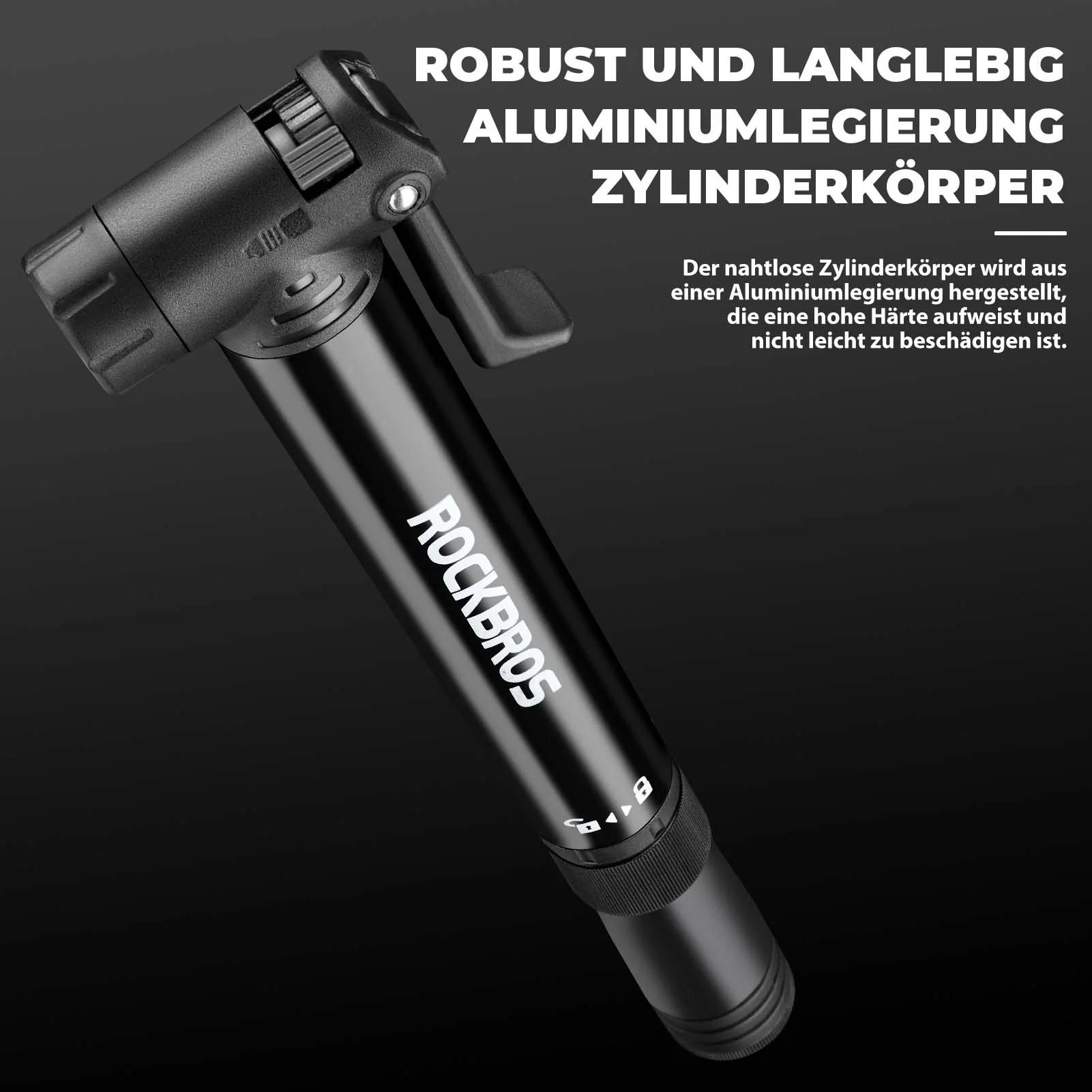Mini bomba de aire para bicicleta con llave de trinquete 80 PSI aluminio ROCKBROS - Imagen 6