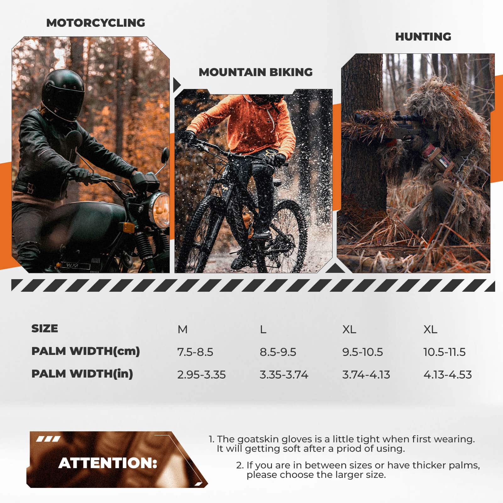 Guantes de moto, pantalla táctil, cuero, dedos completos, transpirables, ROCKBROS - Imagen 7