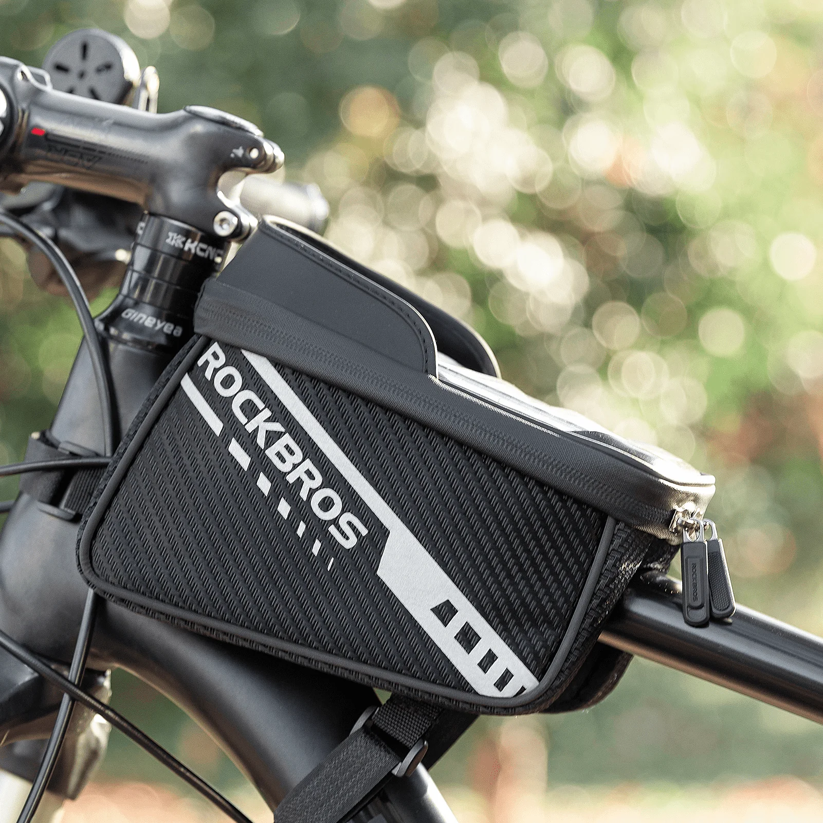 Bolsa para tubo superior con pantalla táctil de TPU, diseño de bolsillo lateral, 1 L, ROCKBROS - Imagen 3