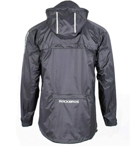 Rockbros Chaqueta de lluvia Impermeable para Hombres Mujeres Unisex Negro - Imagen 3