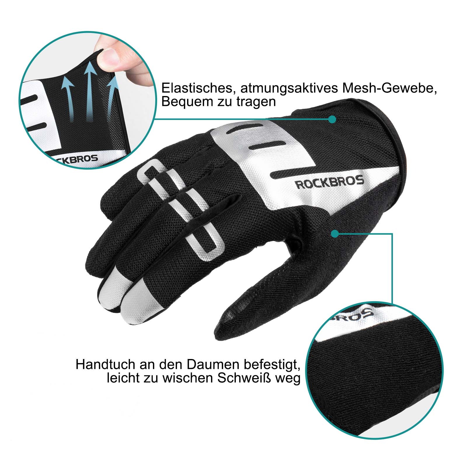 Guantes de equitación Full Finger SBR Guantes deportivos para hombre M-XXL ROCKBROS - Imagen 6