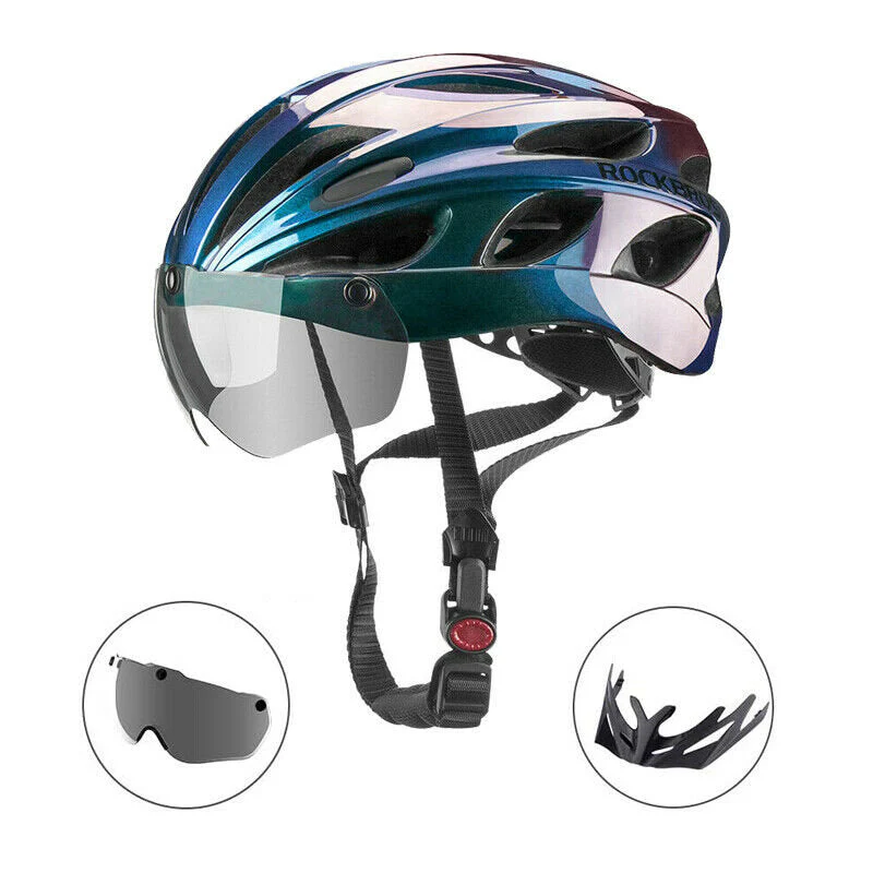 ROCKBROS Casco de ciclismo de competición TT-16-C con gafas
