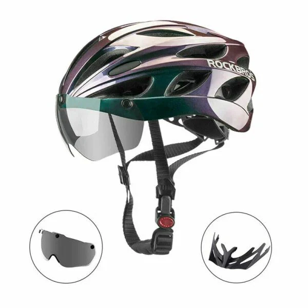 ROCKBROS Casco de ciclismo de competición TT-16-C con gafas - Imagen 6