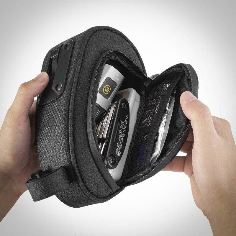 Bolsa de sillín con cierre rápido, 1L, para MTB, bicicleta de carretera, bicicleta plegable, ROCKBROS - Imagen 3