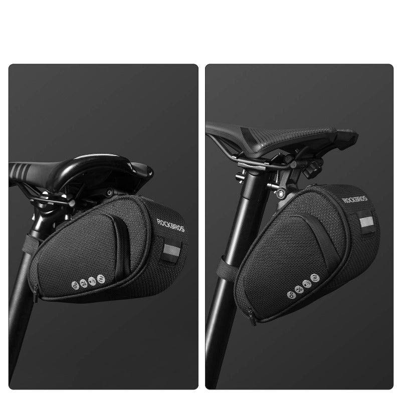 Bolsa de sillín con cierre rápido, 1L, para MTB, bicicleta de carretera, bicicleta plegable, ROCKBROS - Imagen 7