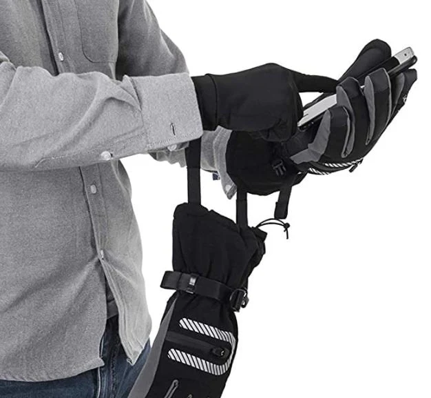 ROCKBROS Guantes de esquí 2 en 1 Guantes de primavera, otoño Dedos enteros Guantes cálidos a prueba de viento para deportes al aire libre - Imagen 3