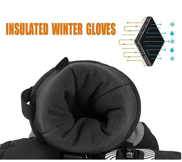 ROCKBROS Guantes de esquí 2 en 1 Guantes de primavera, otoño Dedos enteros Guantes cálidos a prueba de viento para deportes al aire libre - Imagen 4