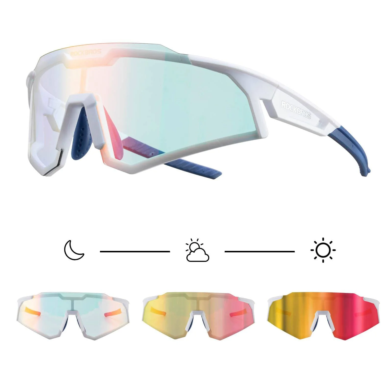 Gafas de sol, gafas de ciclismo, autofotográficas, para exteriores, protección UV400, ROCKBROS - Imagen 3