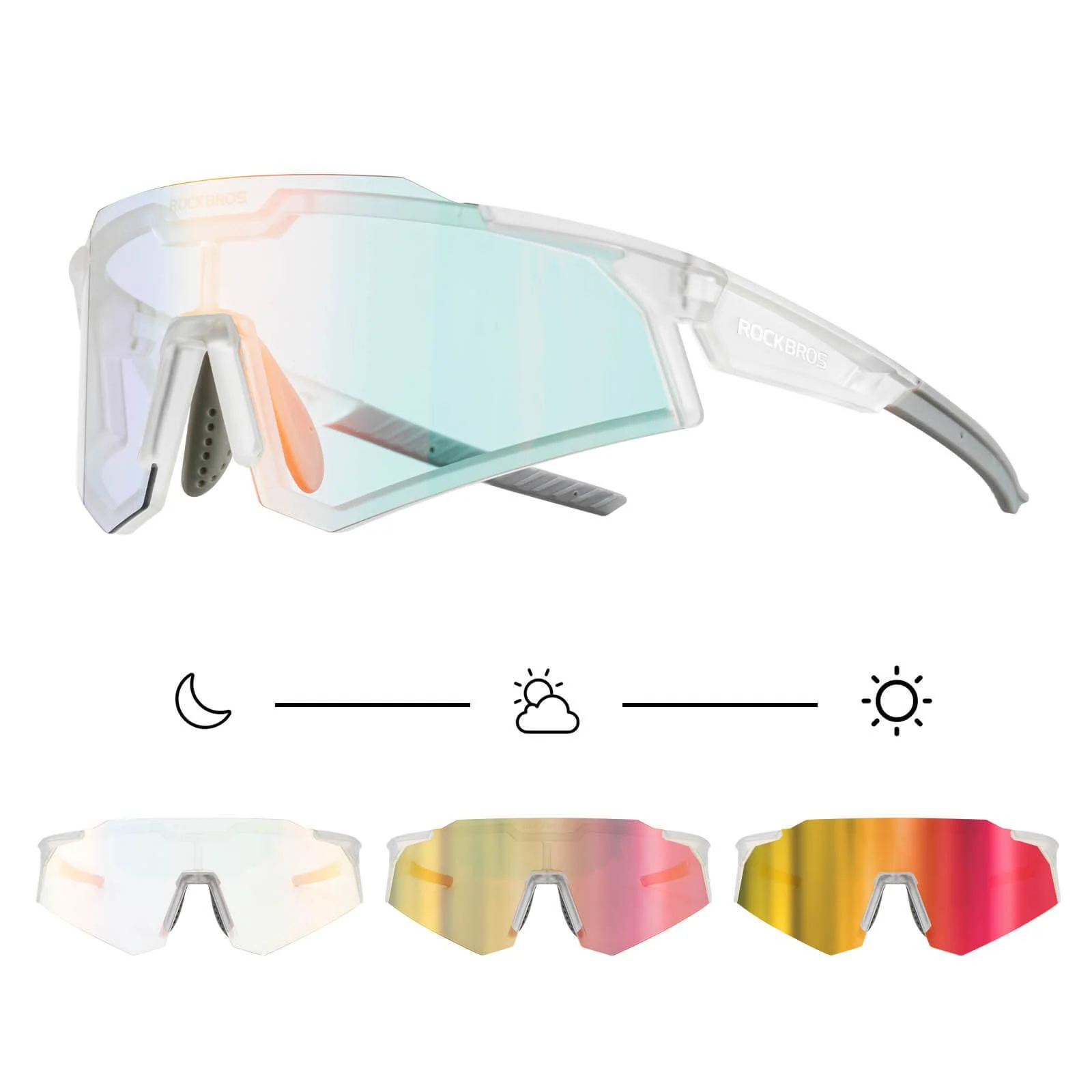 Gafas de sol, gafas de ciclismo, autofotográficas, para exteriores, protección UV400, ROCKBROS - Imagen 9