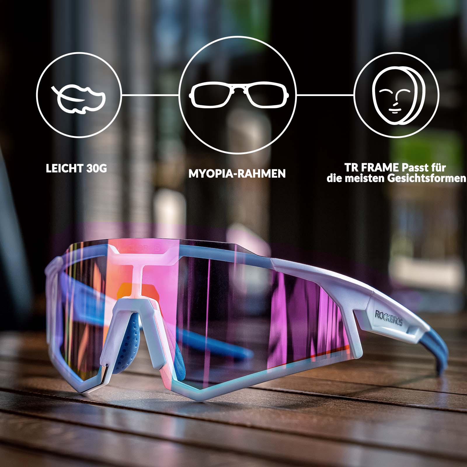 Gafas de sol, gafas de ciclismo, autofotográficas, para exteriores, protección UV400, ROCKBROS - Imagen 8