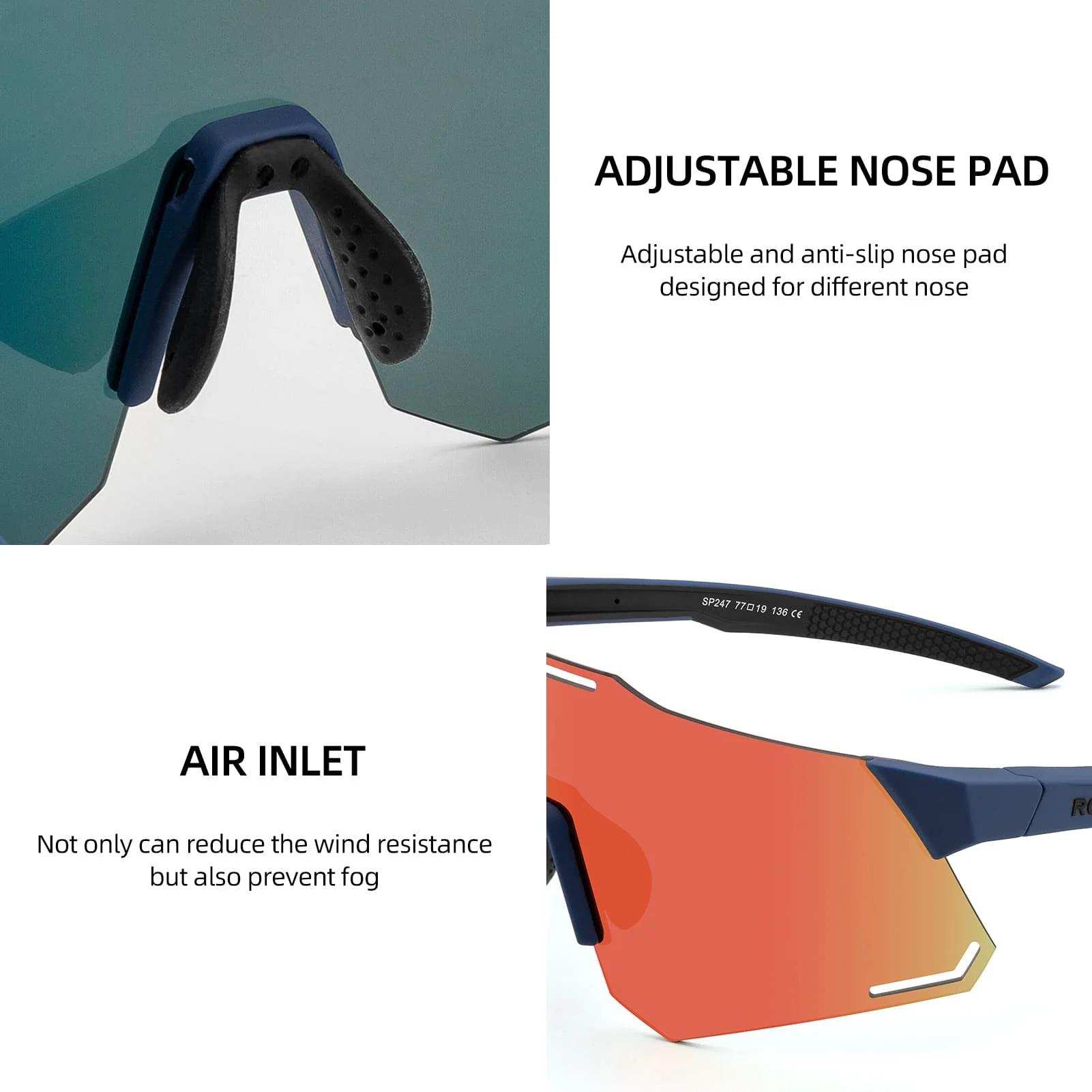 Gafas de sol con protección UV400 para ciclismo, para mujer y hombre, ROCKBROS - Imagen 8