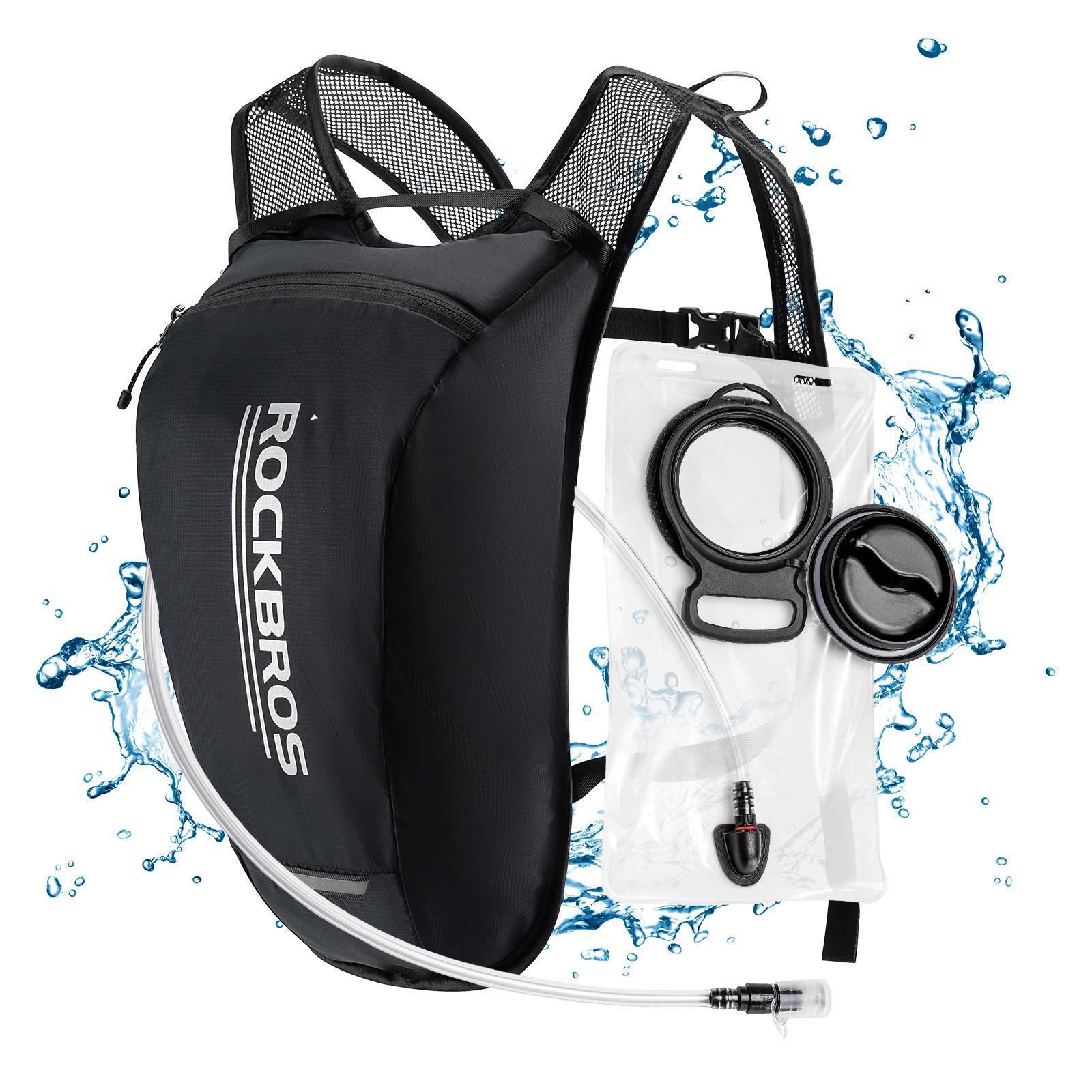 Mochila ultraligera con depósito de hidratación, mochila para bicicleta con sistema de hidratación, 2L, ROCKBROS - Imagen 2
