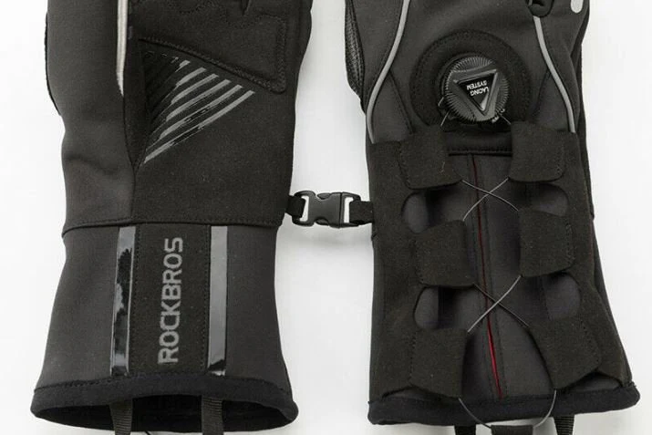 ROCKBROS Guantes de esquí de invierno Guantes SBR Motocicleta Cortavientos - Imagen 4