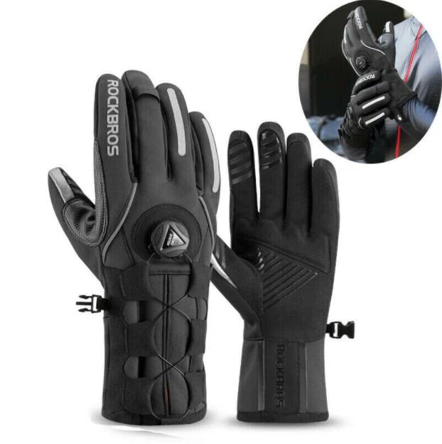 ROCKBROS Guantes de esquí de invierno Guantes SBR Motocicleta Cortavientos - Imagen 2