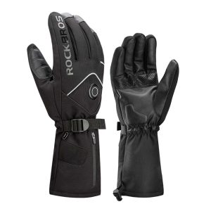 Guantes de esquí de invierno Guantes calefactables recargables Negro ROCKBROS