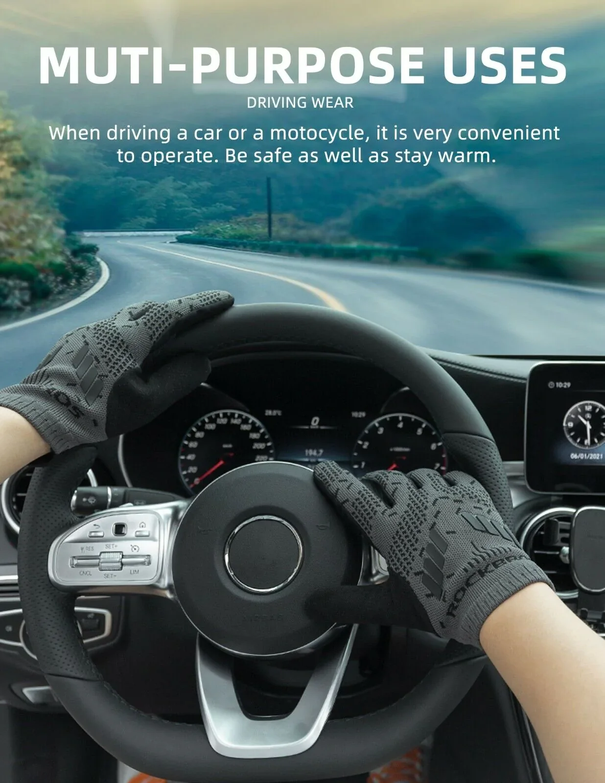 ROCKBROS S255 Guantes Ciclismo Guantes Otoño Pantalla táctil Deportes al aire libre M-2XL - Imagen 4