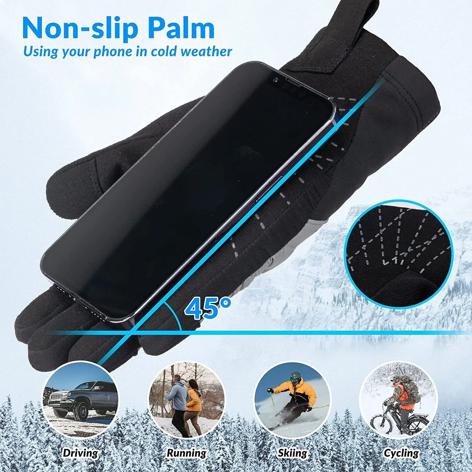 ROCKBROS Guantes de invierno para ciclismo Pantalla táctil Caliente Térmico Deporte - Imagen 7