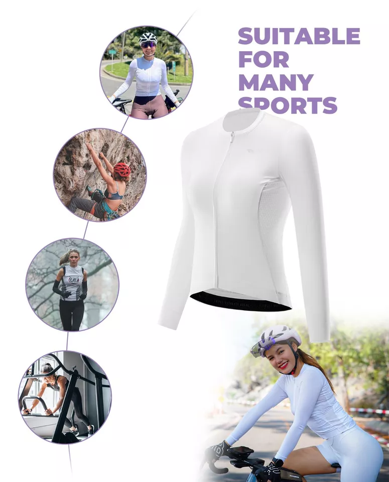 Camiseta de ciclismo ROCKBROS TVI ropa de bicicleta de manga larga transpirable para mujer - Imagen 5