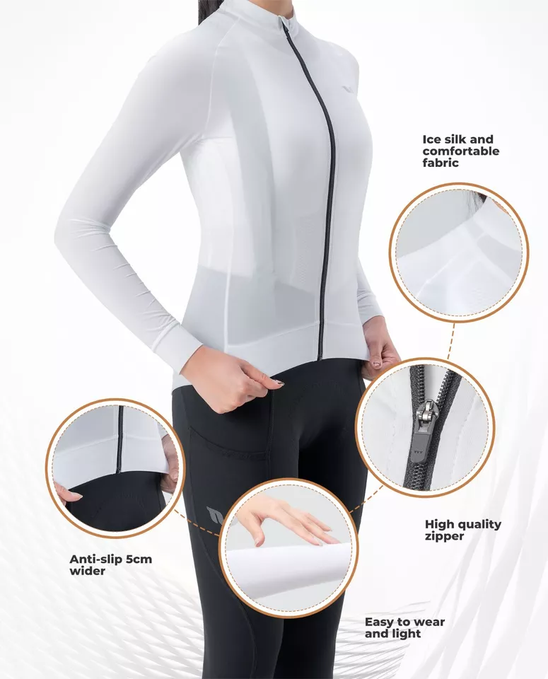 Maillot ciclista ROCKBROS TVI maillot ciclista manga larga transpirable para mujer - Imagen 4