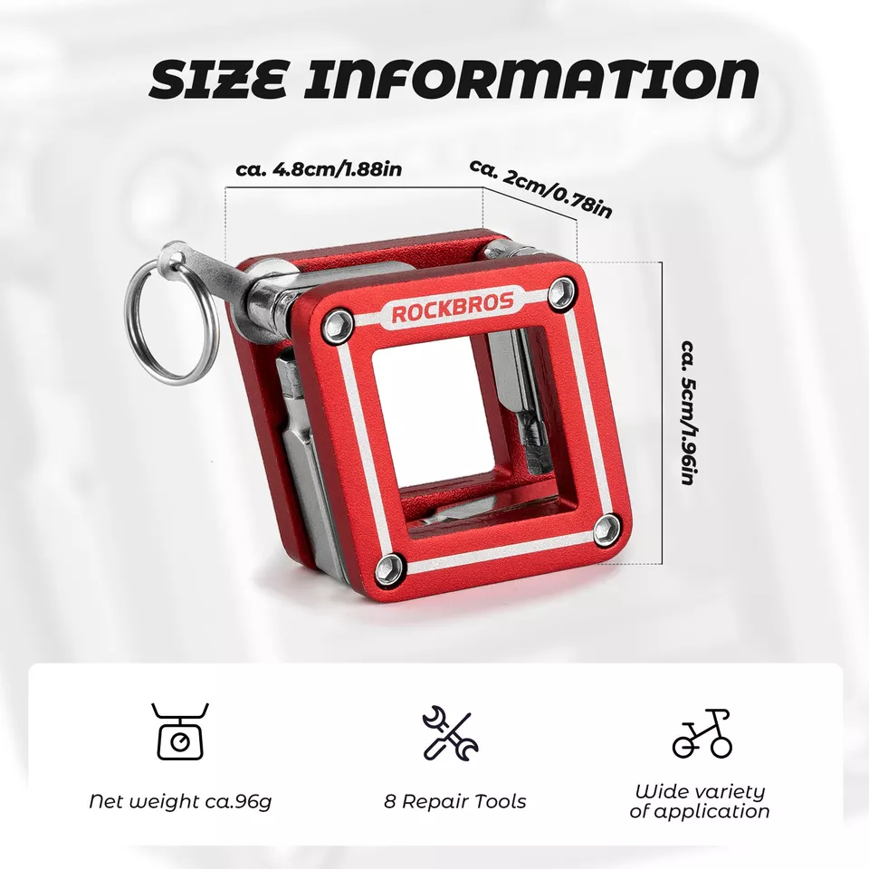 Herramienta multifuncional de bicicleta ROCKBROS 8 en 1 reparación de herramientas plegables - Imagen 6